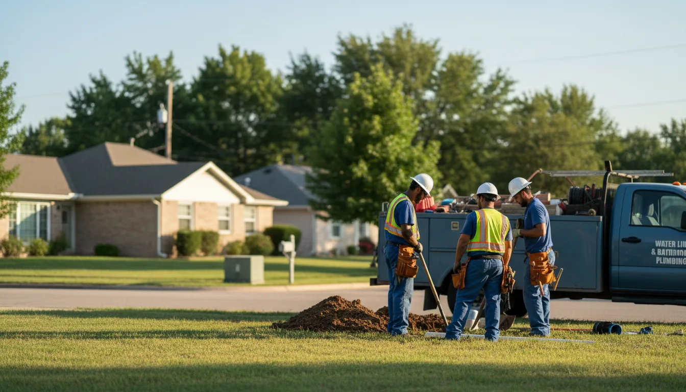 Residential water line and bathroom plumbing service in West Chester, IA